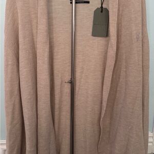 All Saints Beige Open Cardigan-XL.     100% Merino Wool Brand New